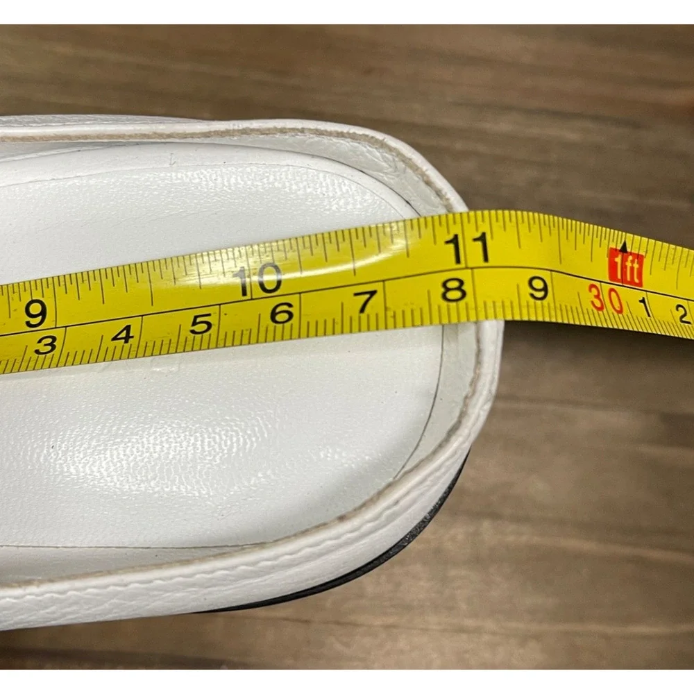 BY FAR Women's Block Heel Mule Clog Size 39 White Nappa Leather Pointed Toe - Picture 10 of 16